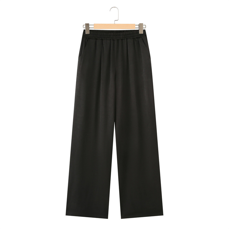 Elegant Casual Two-Piece Set – Long Sleeve Shirt with Wide-Leg Pants in a Comfortable Design for a Stylish Modern Look