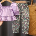 Two-Piece Floral Children's Outfit – Elegant Design Inspired by European Style