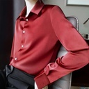 Women's satin long-sleeve shirt – perfect for spring and autumn