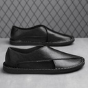 Genuine Leather Sandals with Good Breathability and Easy Slip-On Casual Design