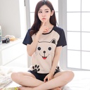 Women's Lightweight Pajama Set – Short-Sleeved Top with Cute Cartoon Print Shorts