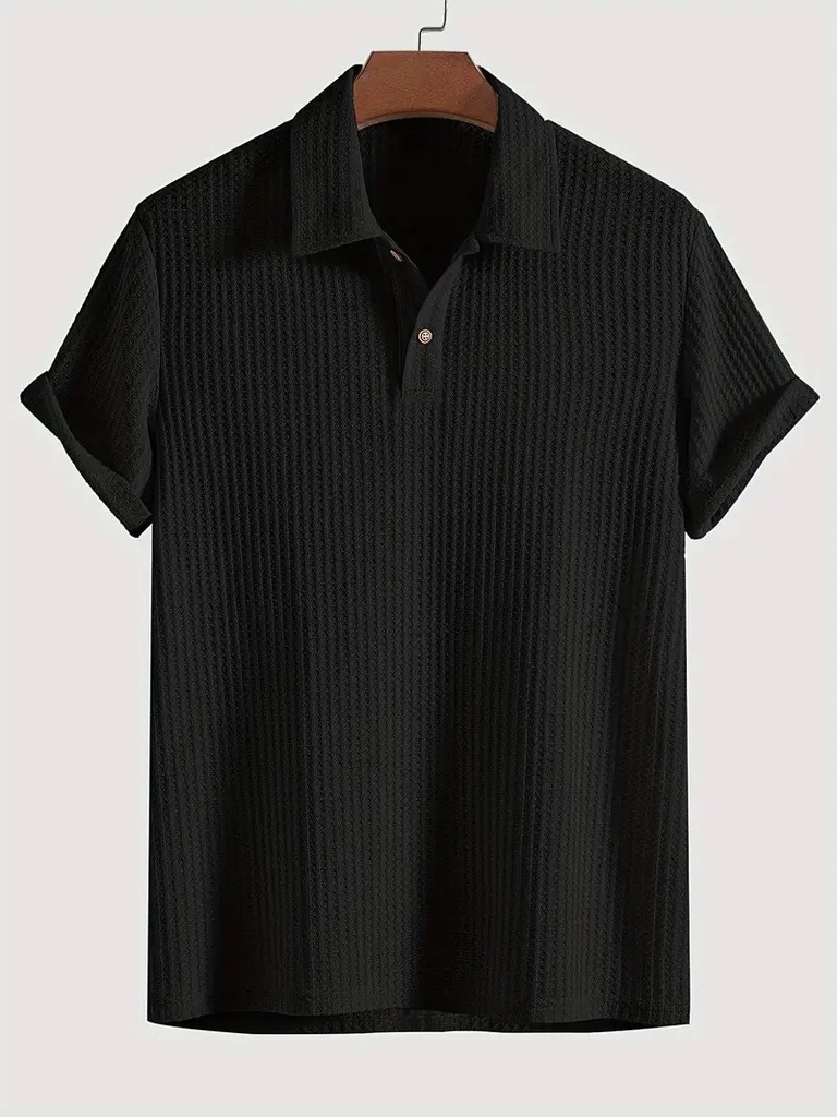 Men's Sweater with Diamond Knit Pattern and Classic Lapel Collar