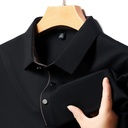 Men's Ice Silk Polo T-Shirt with Short Sleeves – Comfortable, Stretchable, and Breathable Casual Design
