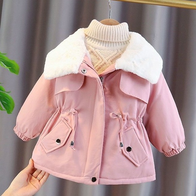 Children's Fleece-lined Thickened Little Kids' Cotton Coat 