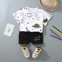 Full-print dinosaur casual boys' suit – a comfortable and modern design for a fun and playful look