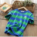 Children's striped blouse with half sleeves and lightweight fabric