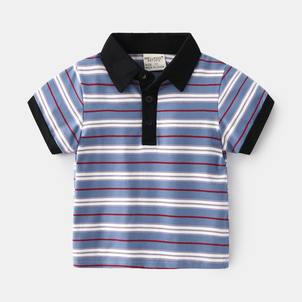 Casual Style Children's Short Sleeve Top with Lapel Design