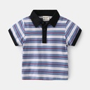 Casual Style Children's Short Sleeve Top with Lapel Design