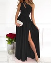 Elegant One-Shoulder Maxi Dress for Women – Sleeveless with High Slit and Feminine Cutout Details, Perfect for Evenings and Special Occasions