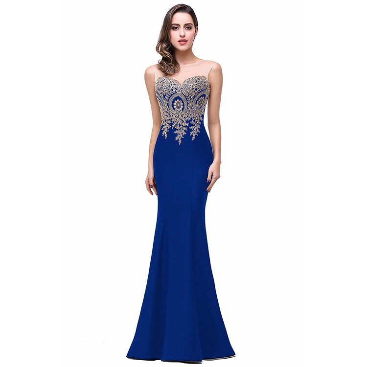 Women’s body-con fishtail dress with elegant sheer detailing that accentuates the figure—perfect for special occasions