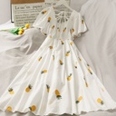 Women's A-line dress with cute fruit print – stylish and trendy