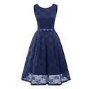 Elegant Sleeveless Lace Maxi Dress – Round Neck Bridesmaid Style with Alluring Details