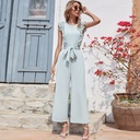 Elegant wide-leg jumpsuit with a high waist, inspired by European and American style, featuring a modern design suitable for various looks