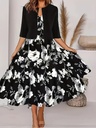 Women's Elegant Printed Fashion Two-Piece Dress Set