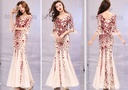 Shine with elegance in this sophisticated princess-cut slim evening dress — perfect for formal events and special occasions