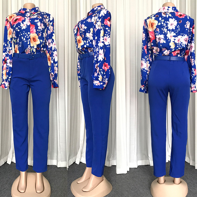Elegant women's two-piece set with modern prints and a refined European design