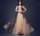Elegant women's evening dress with a European and American flair, featuring a refined design with a shoulder flower and a long skirt for a luxurious and feminine look