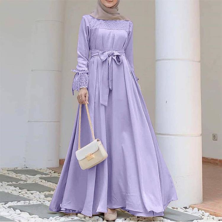 Summer women's solid color dress made from four-way stretch fabric, featuring an elegant collage design with a stylish moose print for a modern touch