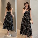 Elegant chiffon sling dress with heart prints for a soft and modern look