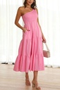 Women's One-Shoulder Sleeveless Dress with Layered Pleats and Printed Design