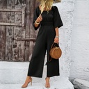 Women's One-pieces Short Sleeve Wide-leg Pants