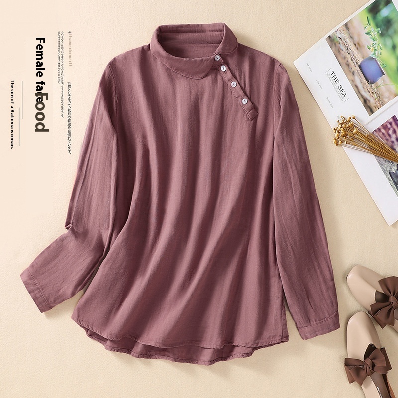 Women's Loose-Fit Shirt Blouse with Long Sleeves – Comfortable and Practical Design for a Modern Look