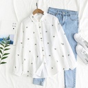 Women's Long-Sleeve Shirt – Featuring Autumn Leaves Print for an Elegant Look