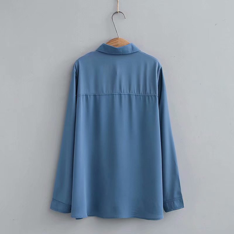 Chiffon shirt with a comfortable design made of ice silk crepe – perfect for plus sizes