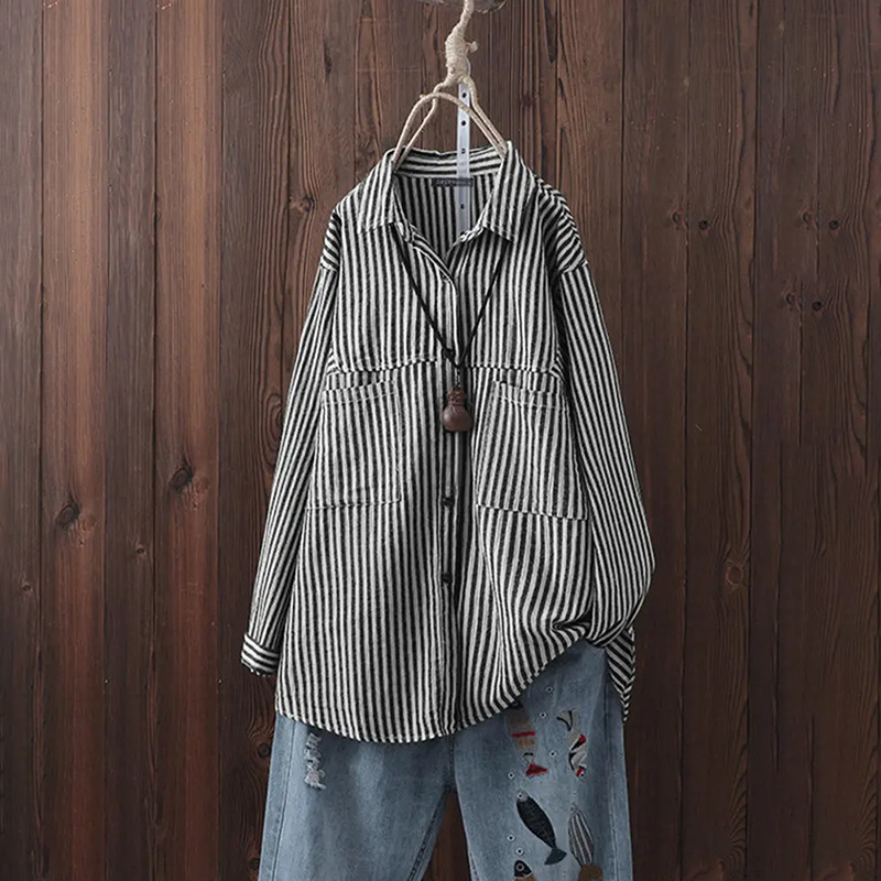 Striped cotton shirt in a casual style – made from soft cotton for an elegant and comfortable everyday look