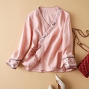 Loose women's blouse made from cotton and linen for a comfortable and elegant look