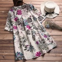 Short-sleeved printed shirt with a V-neck