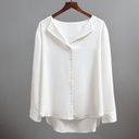 Elegant French chiffon shirt with long sleeves and a loose casual design
