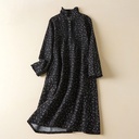 Elegant loose dress in European style, made from a cotton-linen blend