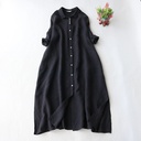 Women's long dress with a classic lapel, made of lightweight and comfortable linen fabric