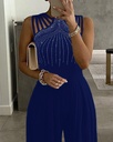 Elegant women's wide-leg jumpsuit with a round neckline
