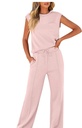 Elegant sleeveless casual women's set made of stretch fabric