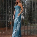 Ladies' casual jumpsuit with an elegant print