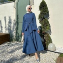 Elegant women's suit with long sleeves and a stylish front tie