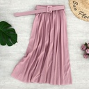 Women's chiffon skirt with a waist belt