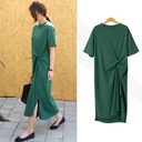 Elegant French-inspired dress with a unique touch, available in plus sizes