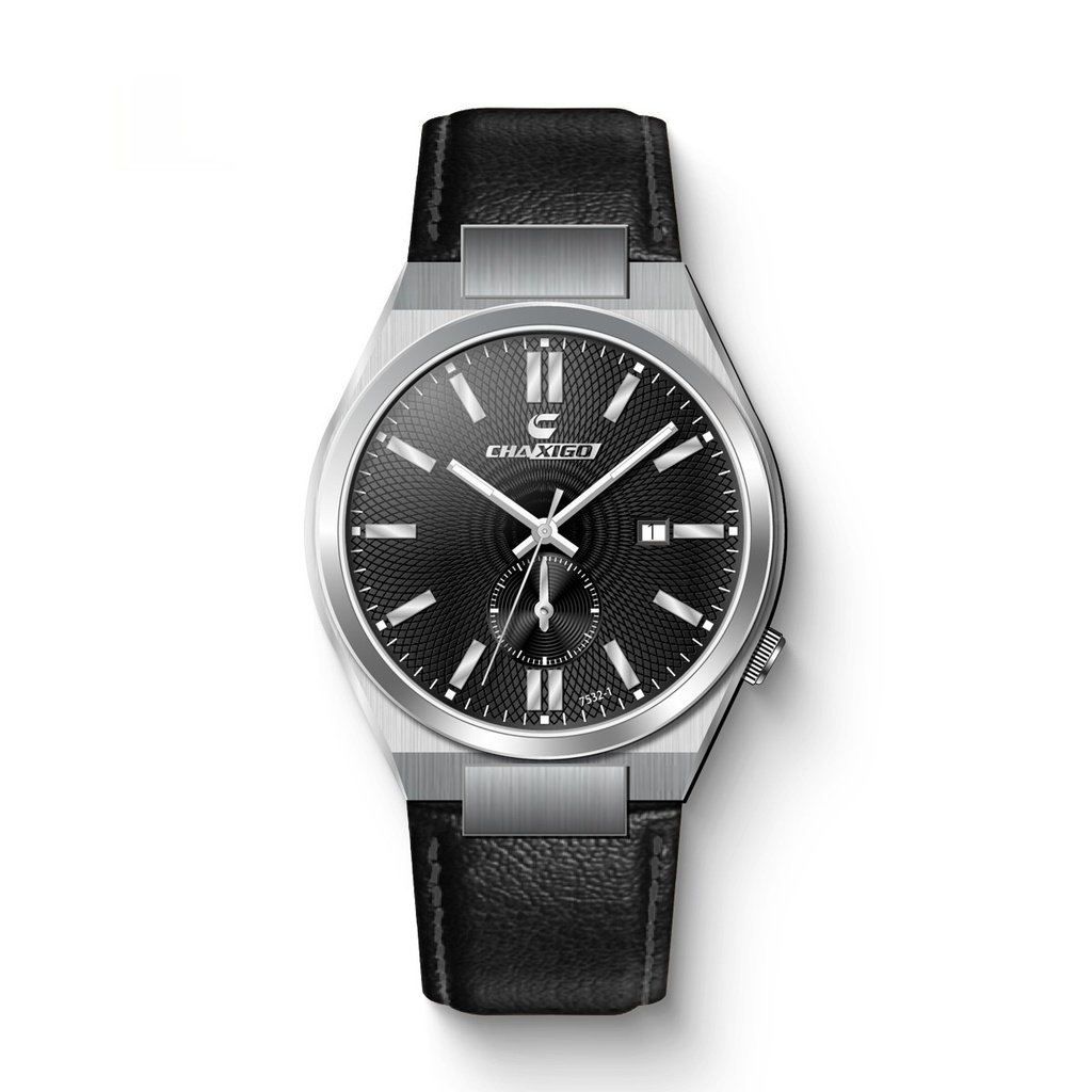 Men's Stainless Steel Quartz Watch – Waterproof, Luminous, with Calendar