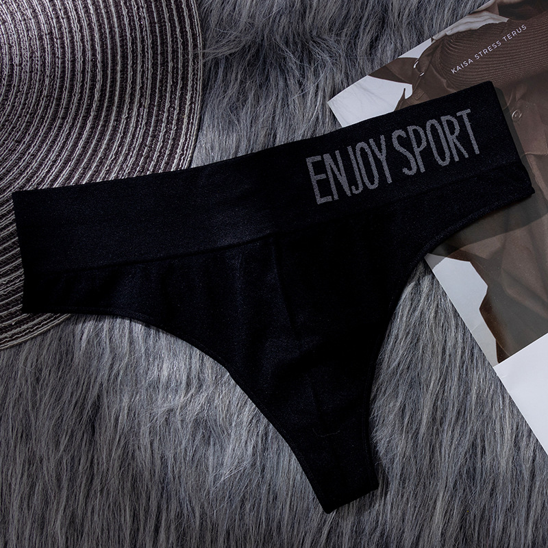 European And American Style Women Panties Sexy Seamless Sports Fitness Letter Width