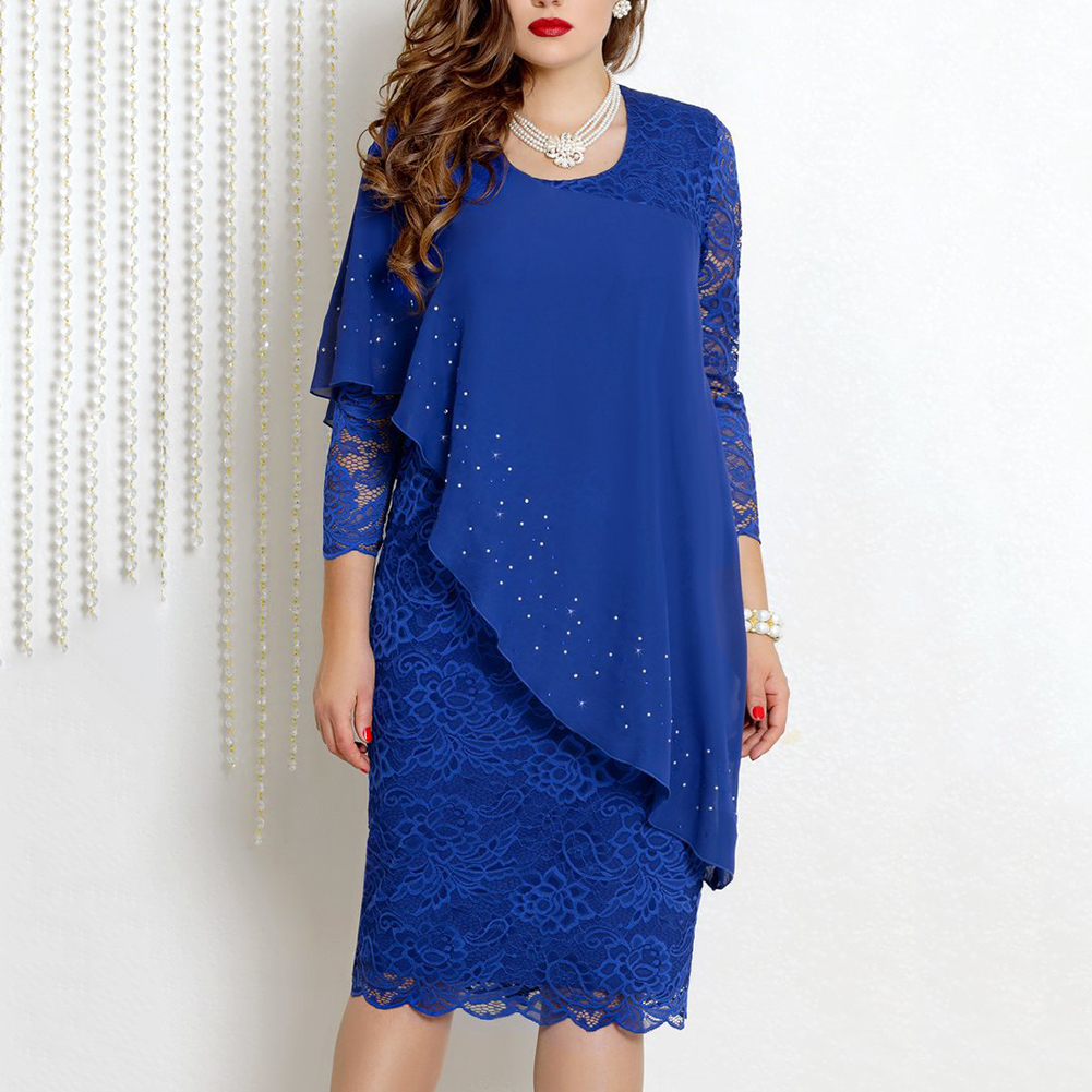 slim-fit dress with three-quarter sleeves and distinctive stitching details inspired by European and American styles