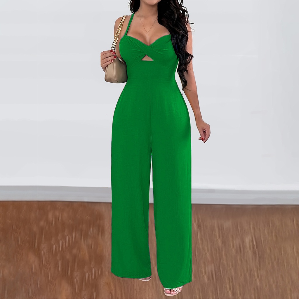 Elegant women's jumpsuit with a sleeveless design and wide-leg cut