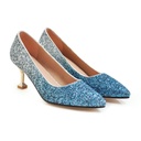 High-heeled shoes with an elegant design embellished with crystals