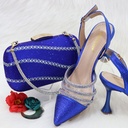 A luxurious, regal women’s set featuring a square handbag and pointed‑heel pumps