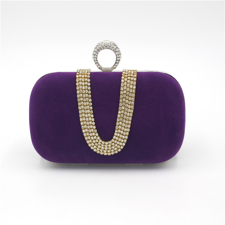 Velvet women's evening bag adorned with crystals, suitable for all occasions