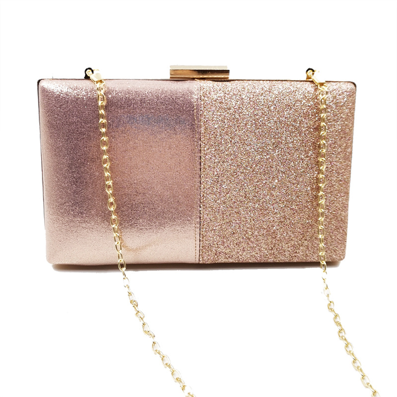 Women's evening bag with sequin accents, usable as a clutch or shoulder bag