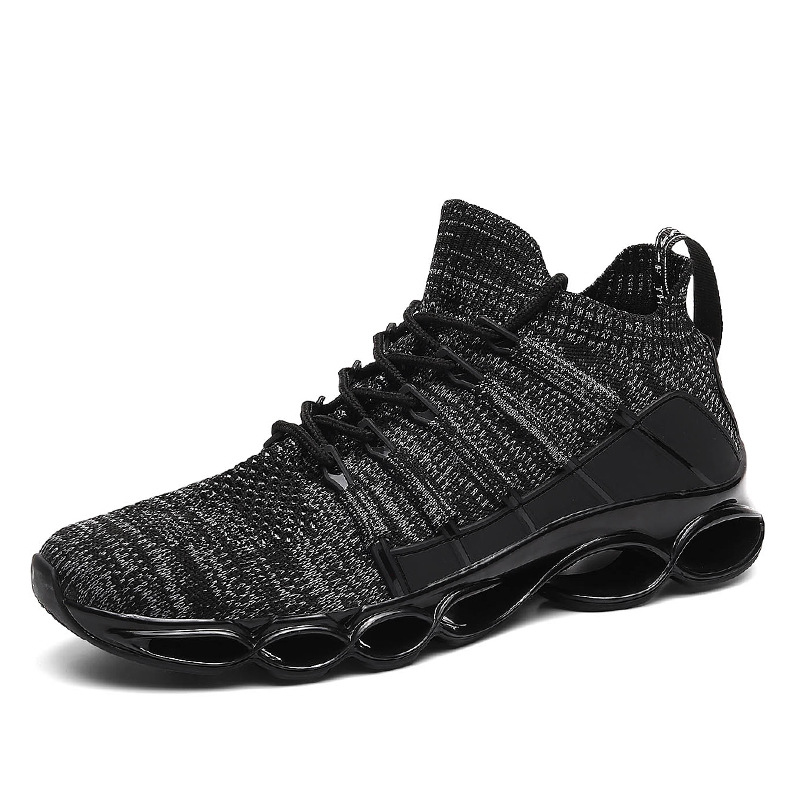 Men’s athletic shoes featuring woven mesh and a modern design