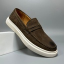 Men’s casual genuine calf leather shoes with a soft sole and classic design